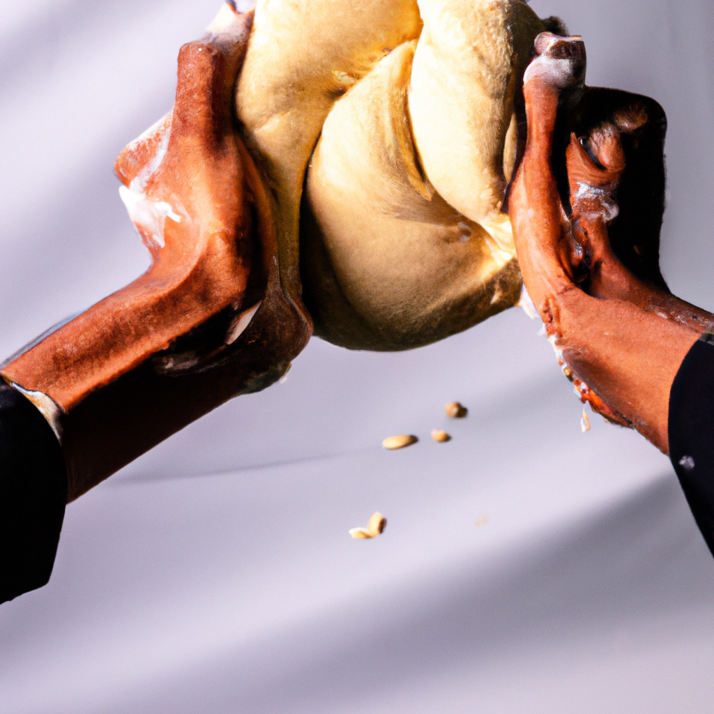 Chef stretching dough on white, Indian kitchen style, high detail